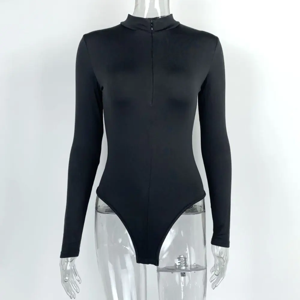 الملابس الداخلية العصرية سليم صالح ملابس داخلية الوقوف طوق طويلة الأكمام اليوغا بذلة قاع قميص سستة أنحل الجسم للتنحيف السيدات #3