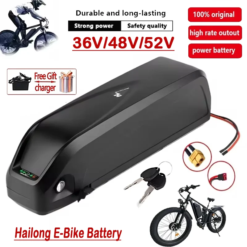 

Electric Bicycle Hailong Battery 36V 48V 52V USB 18650 BBS02 BBS03 BBSHD 30Ah 500W 750W 1000W 1500W Scooter Battery Rechargeable