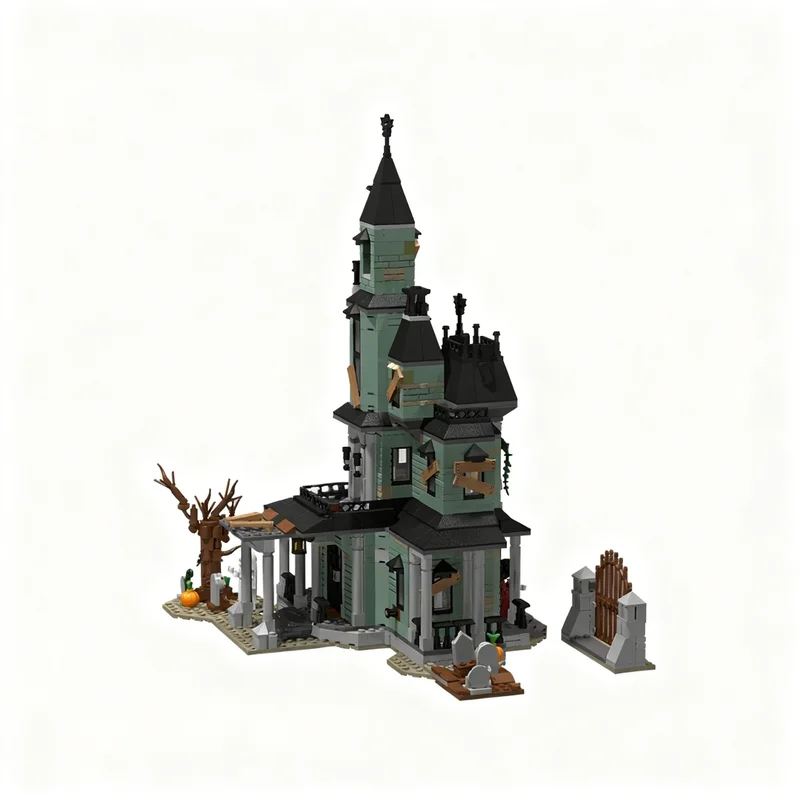 1445개 MOC 유령의 집 창작자 3 1 모델 블록 장난감 크리스마스 선물 건축 창의적 DIY 아이디어 브릭 교육용