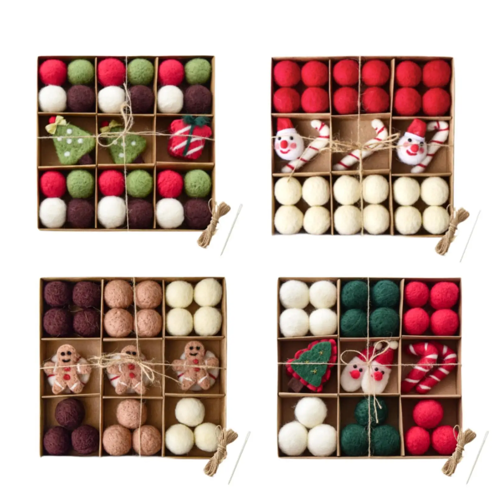 Fai da te natale feltro palla ghirlanda Set carino Pom Pom ghirlanda ornamenti di natale per parete vacanza camino soggiorno capodanno