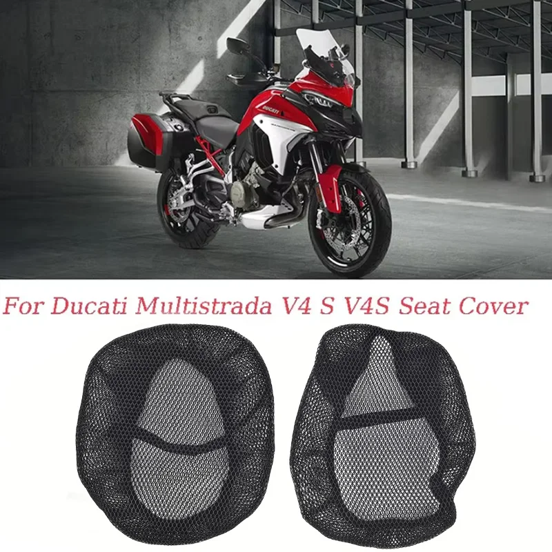 Für Ducati Multistrada V4 Rally Pikes Peak V4S Sport Zubehör Atmungsaktive Wasserdichte Waben Mesh Sitzkissen Abdeckung