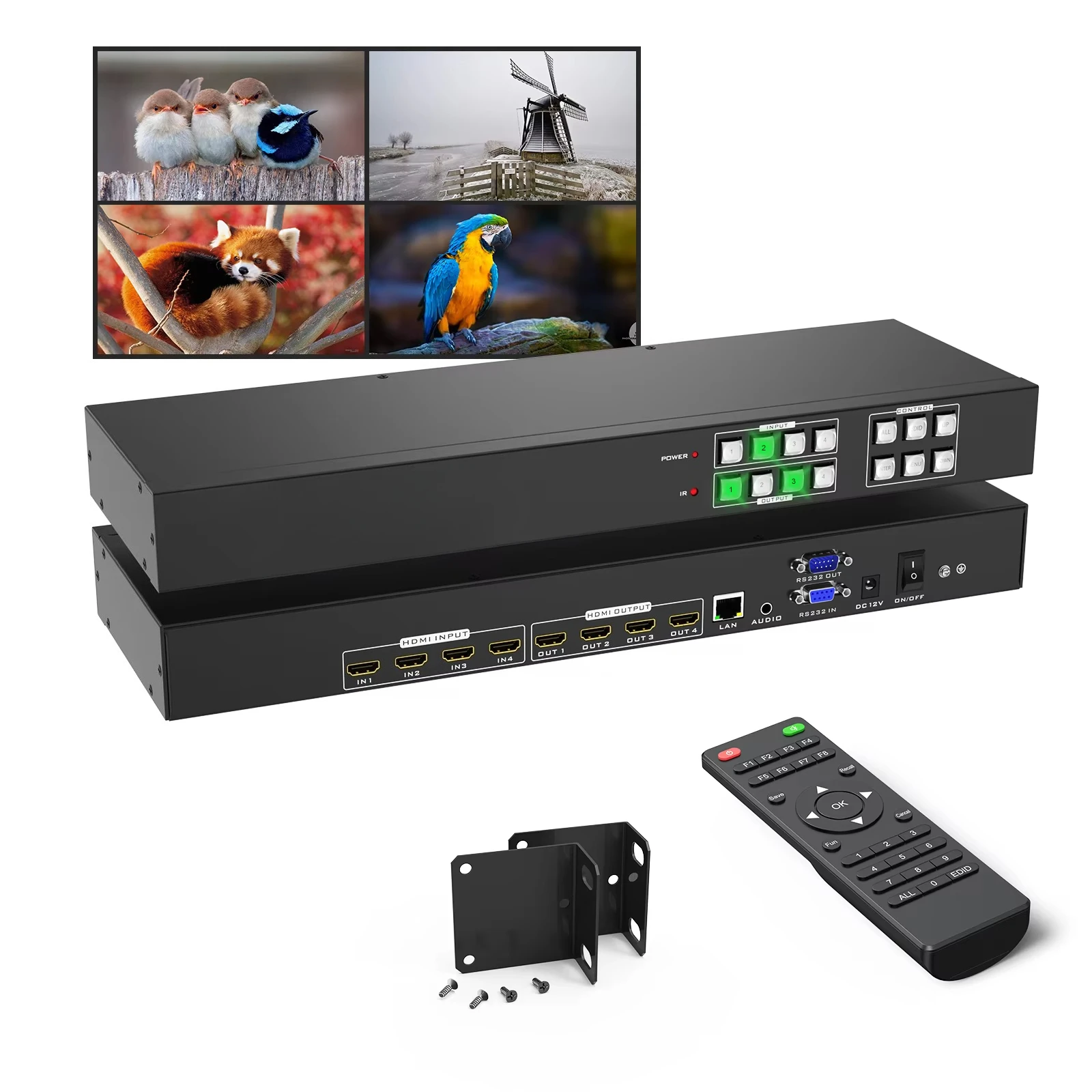 4K 30Hz Video for Matrix 4x4 for Matrix Switcher Splitter 4 in 4 Out EDID Made in Guangdong