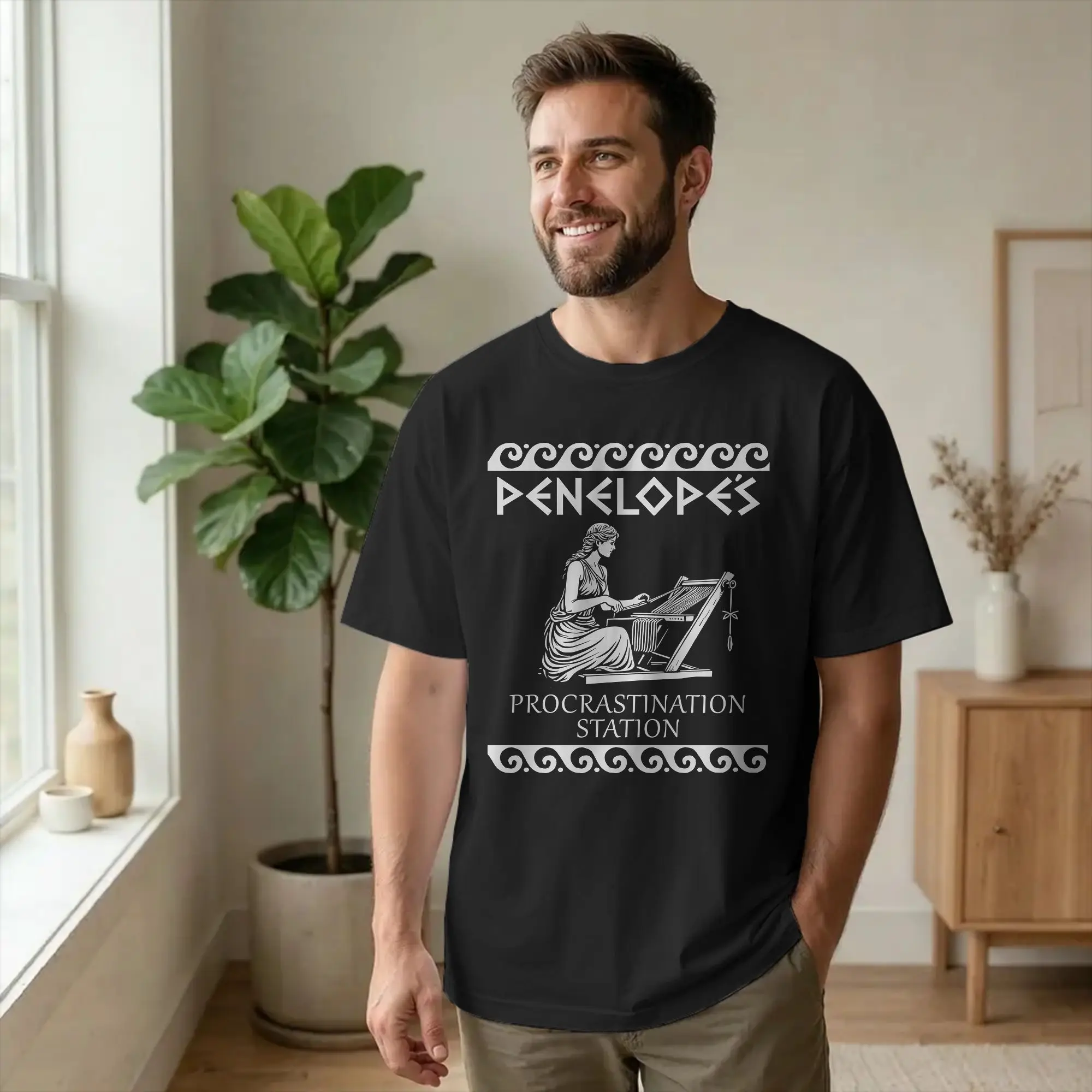 Funny Greek Mythology Penelope  Odysseies  Men Women's T Shirt Vintage Tees O Neck T-Shirt Pure Cotton Plus Size Tops