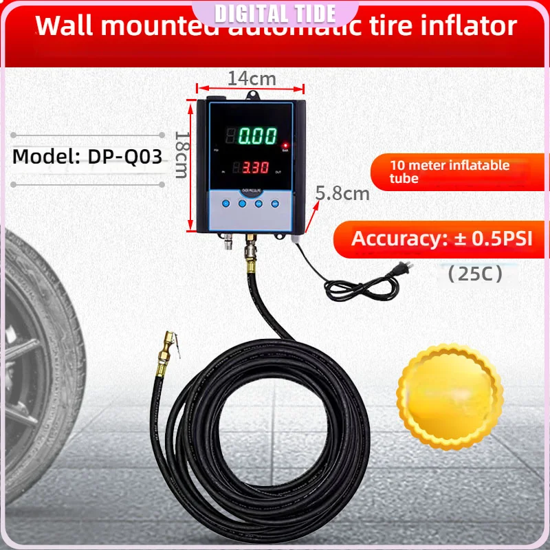 Настенный цифровой манометр для шин, автоматический насос для накачивания шин, автоматический насос для магазина шин