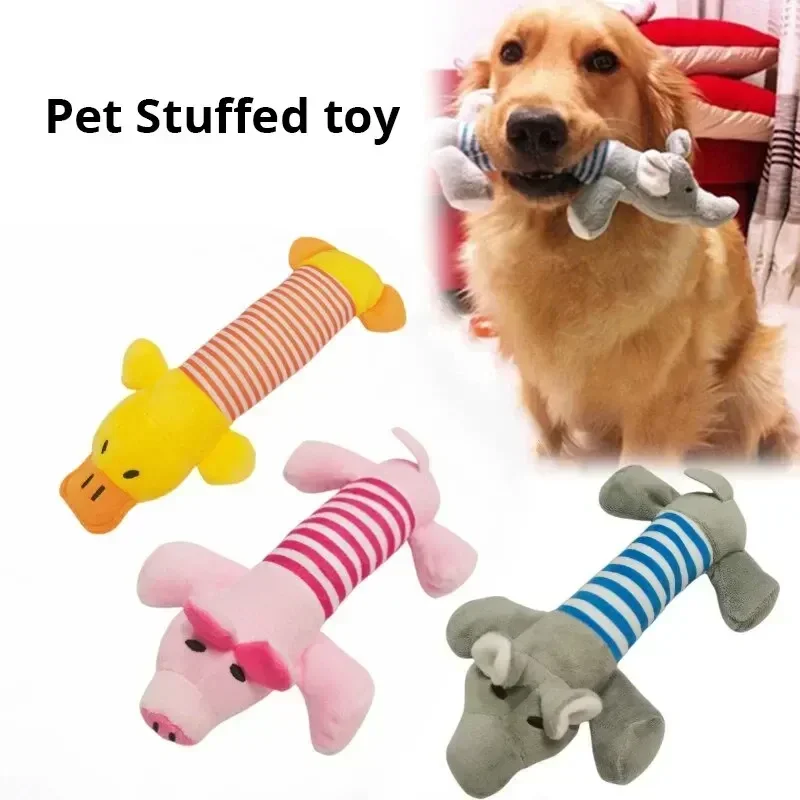 Plush Supplies Fit for All Puppy Pet Squeak Chew Toy Funny Durable Chew Elephant Duck Pig Toy Pets Supplies Dog Toy