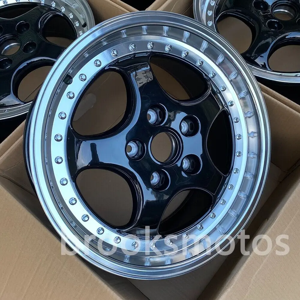 17" GESCHMIEDETE, klassische, breite, schwarze Räder, Felgen, passend für PORSCHE 944 1981–1986