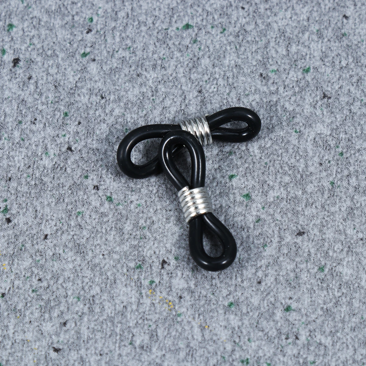 

100pcs Silicone Glasses Chain Fixing Ring Adjustable Metal Coil Non-Slip Eyeglass Cord Ring Wearproof Durable Accessories Black