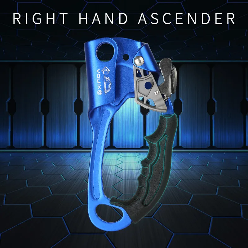 XINDA Outdoor Sports Rock Climbing Ascend Right Left Hand Grasp 8mm-13mm Rope Ascender Device Mountaineer Riser Tool Kits