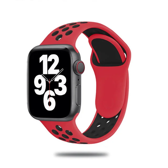 สีสันสำหรับสายคาด Apple Watch 40มม.44มม.41มม.45มม.IWatch 3/4/5/6/SE/7ซิลิโคนสร้อยข้อมือสำหรับสายคาด Apple Watch 42มม.38มม.