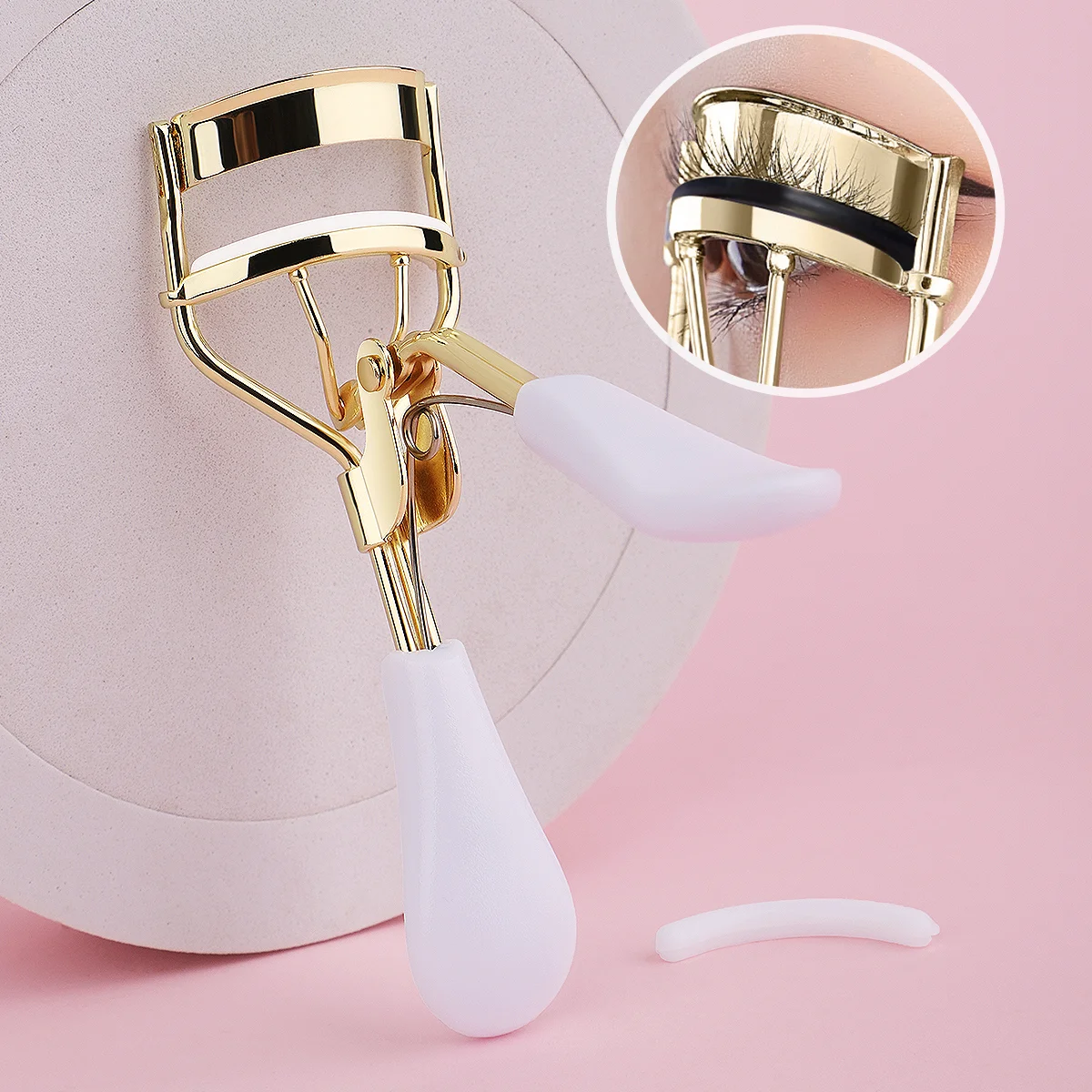 1 Tragbarer Wimpernzange, schwarz, Wimpernzange aus Edelstahl für langanhaltende Formgebung, geeignet für Wimpernlifting und Augenbrauen. – Detail 14