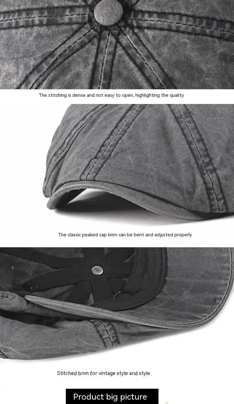 Denim Peaked Cap Herren Damen Baskenmütze Hut neue Mode Zeitungs jungen Kappen Outdoor Streetwear gewaschen lässig Vintage Boina Hüte – Detail 9