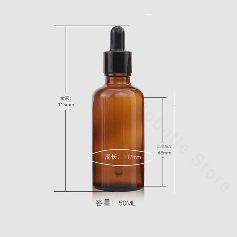 14PCS 1OZ/2OZ Essential Oil Glass Aromatherapy Liquid Brown gold Empty Dropper Bottle Massage Pipette Bottles Refillable 30/50ml