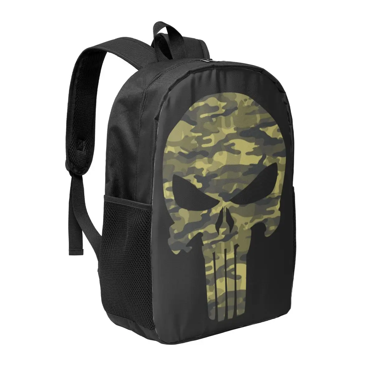 Custom Punisher Skull Camouflage Laptop Backpack Women Men Casual Bookbag for School College Student Bags