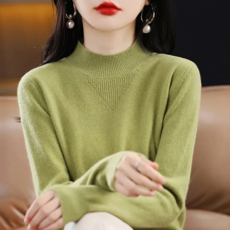 Turtleneck Women Sweater Long Sleeve Top Knitted Pullover Fashion Sweater Winter 2023 Basic Jumper Female Soild Sweaters