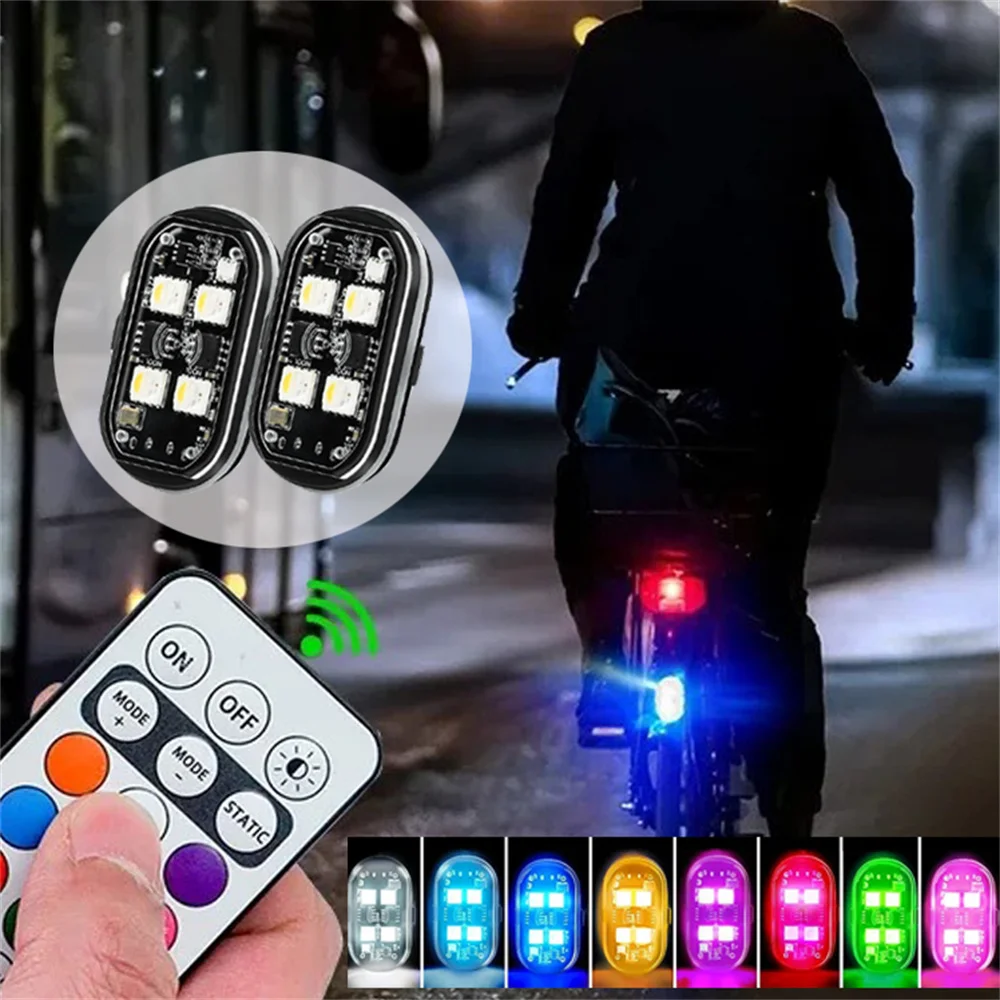 

2/4/6 шт. RGB светодиодные стробоскопы для автомобиля, беспроводные фонари для мотоциклов, самолетов, вертолетов, сигнальные огни, светодиодные мигалки