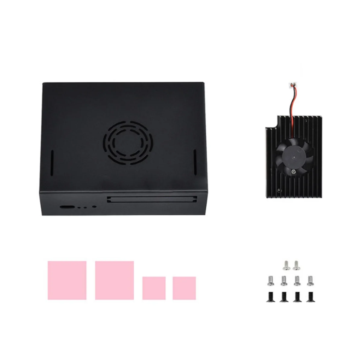 ABEP-For VisionFive2 Special Metal Shell with Cooling Fan Mini Host Computer Shell IP30 Protection Level Multiple Interfaces