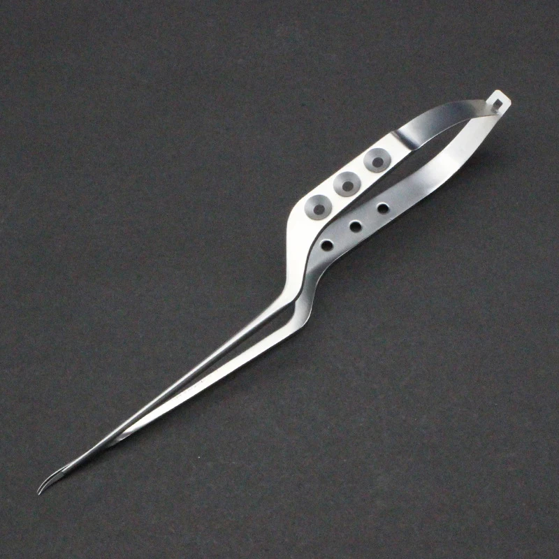 Stainless steel gun-shaped micro-scissors gun-shaped spring surgical tissue curved equipment brain scissors neurosurgery