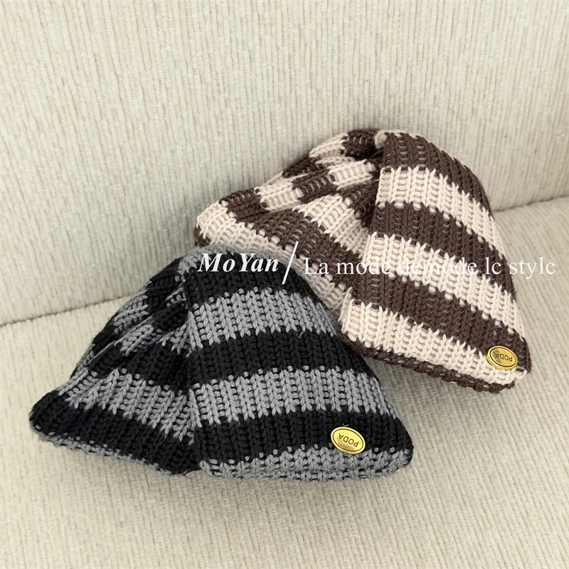 New winter wool knitted cross grab clip gold standard hairpin femininity versatile shark clip view 2