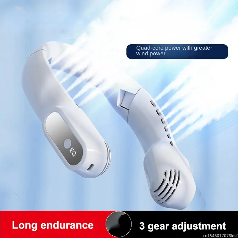 Youpin-USBで充電可能なポータブルファン,ミニ電気換気装置,ネックレスファン,スポーツ用