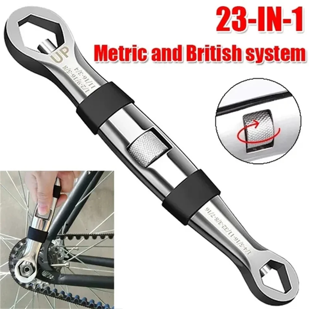 Llave 23 en 1 de doble cabezal, llave ajustable Imperial métrica, llave de trinquetes Universal, herramienta manual multiherramientas de 7-19mm para reparación de automóviles