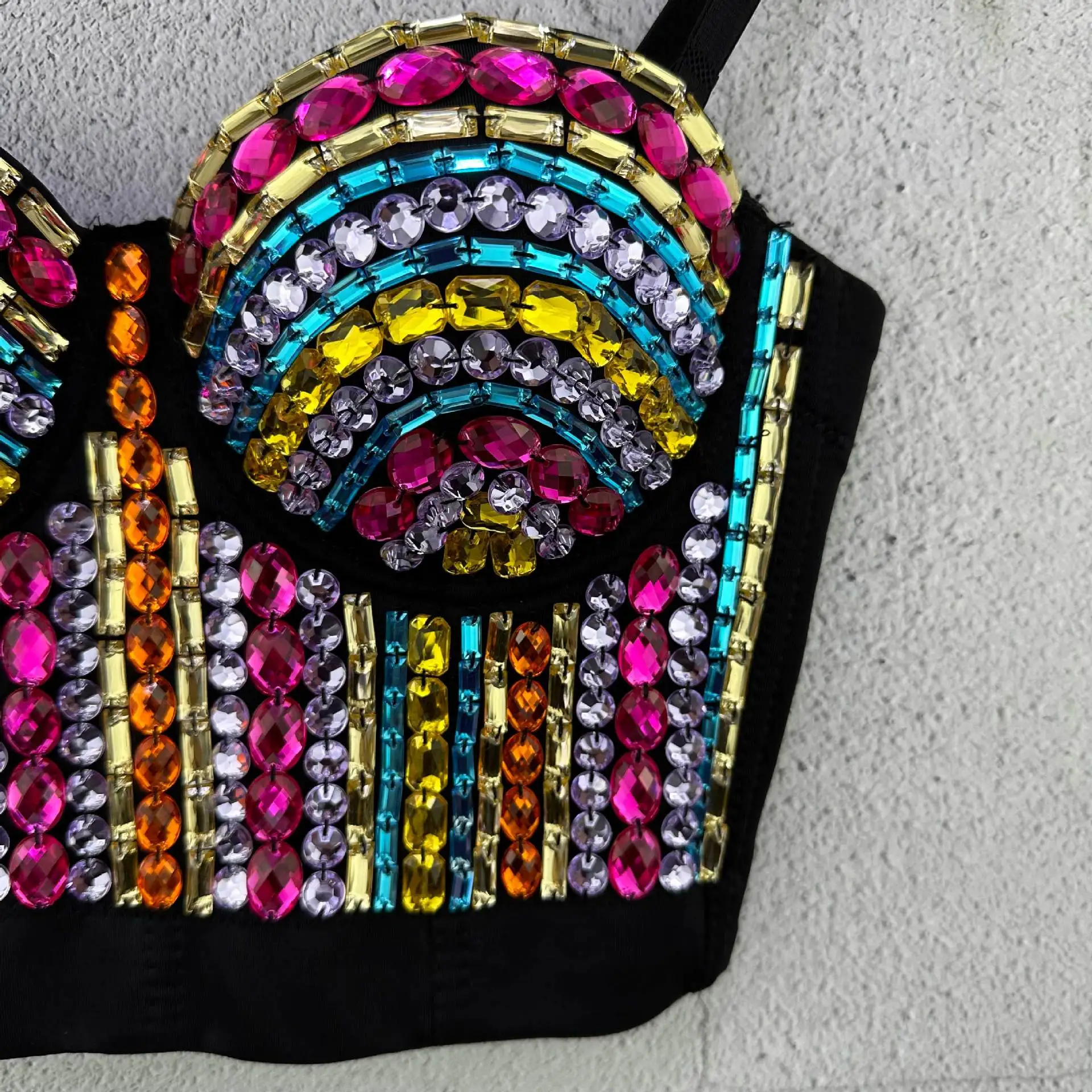 J75 高級下着美しいブラジャー女の子のためのキャミソール女性カラフルなアクリル素材ベスト甘い記憶クリスタルチューブトップ