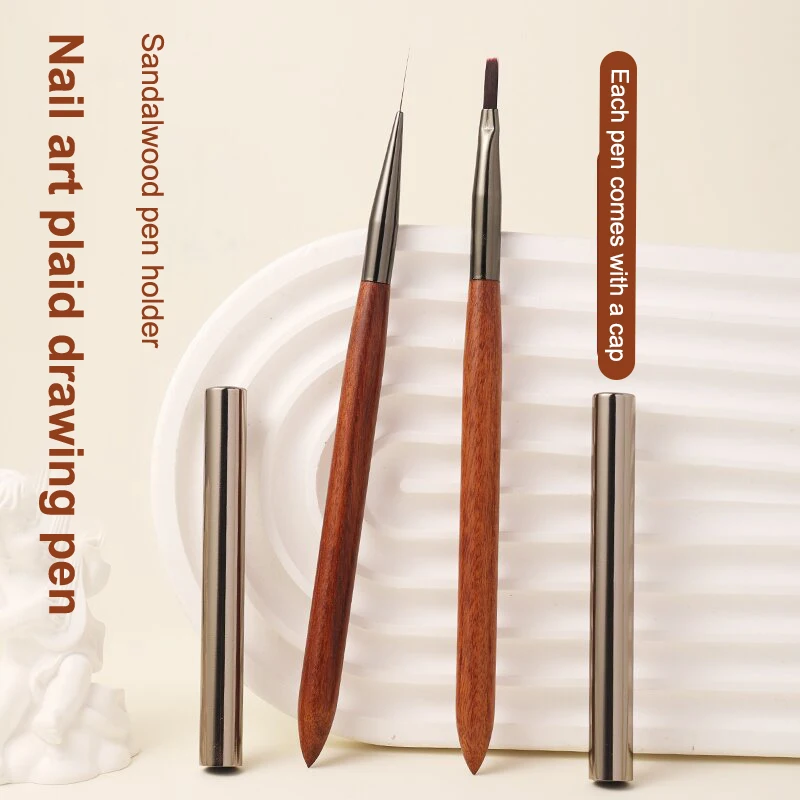 Durable Sandalwood Pole Nail Art Brush Professional Nail Liner Brush Nail Art Phototherapy Pen Nail Painting Brush