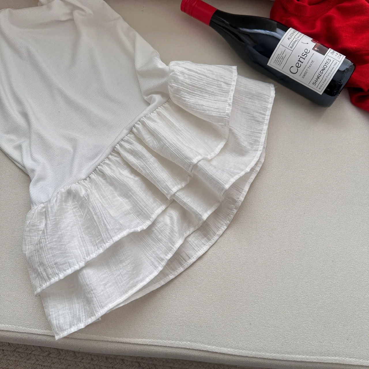 White Camisole Top for Women with Ruffle Double-layer Skirt Women Sleeveless Tank Top Splicing Slimming Strapless Base Vest Tee image 5