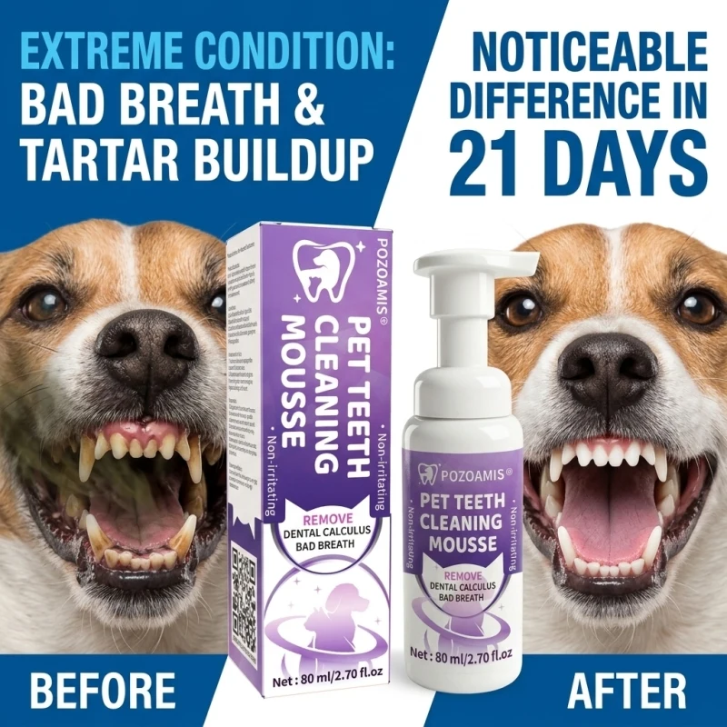 Edible Pet Mouth Cleaning Foam Toothpaste Mousse for Cats & Dogs Freshens Breath Daily Oral Grooming Supply Lightweight Texture