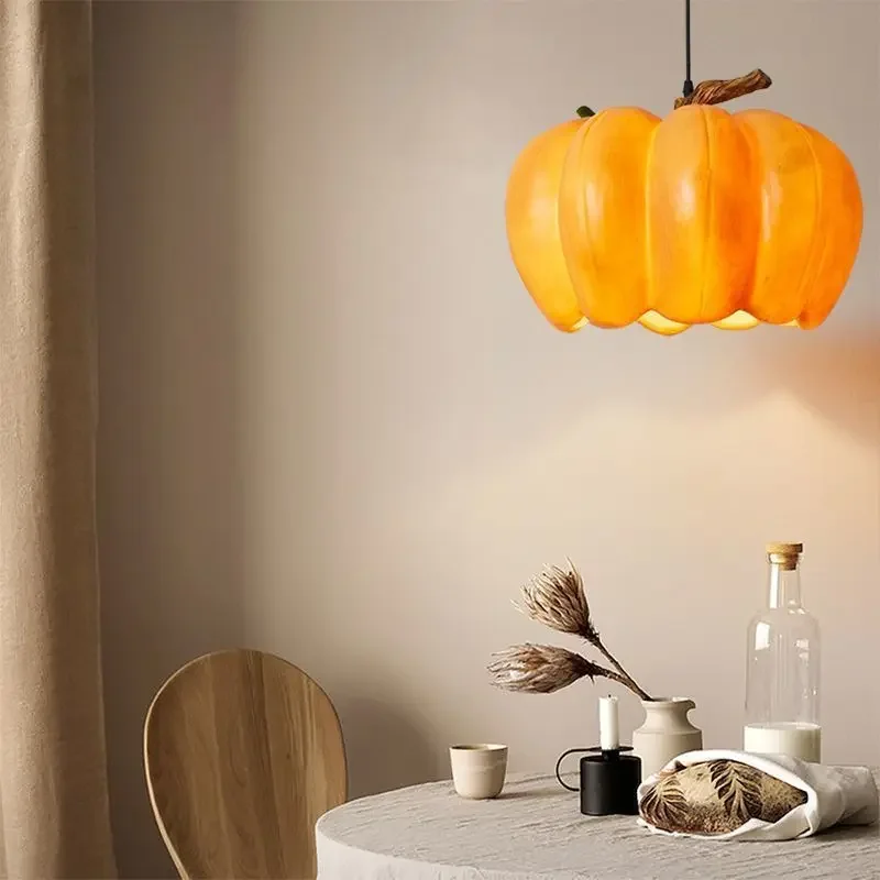 

Pumpkin lantern chandelier retro B&B restaurant bar bedroom living room restaurant creative chandelier