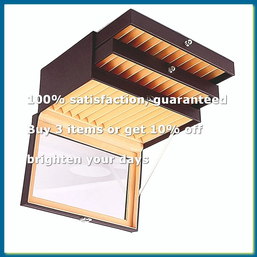●36 Slots Wooden Pen Display Storage Box Luxury 3 Layer PU Pen Case Glass Window Fountain Case Pen-Collection Organizer 4-ABFB