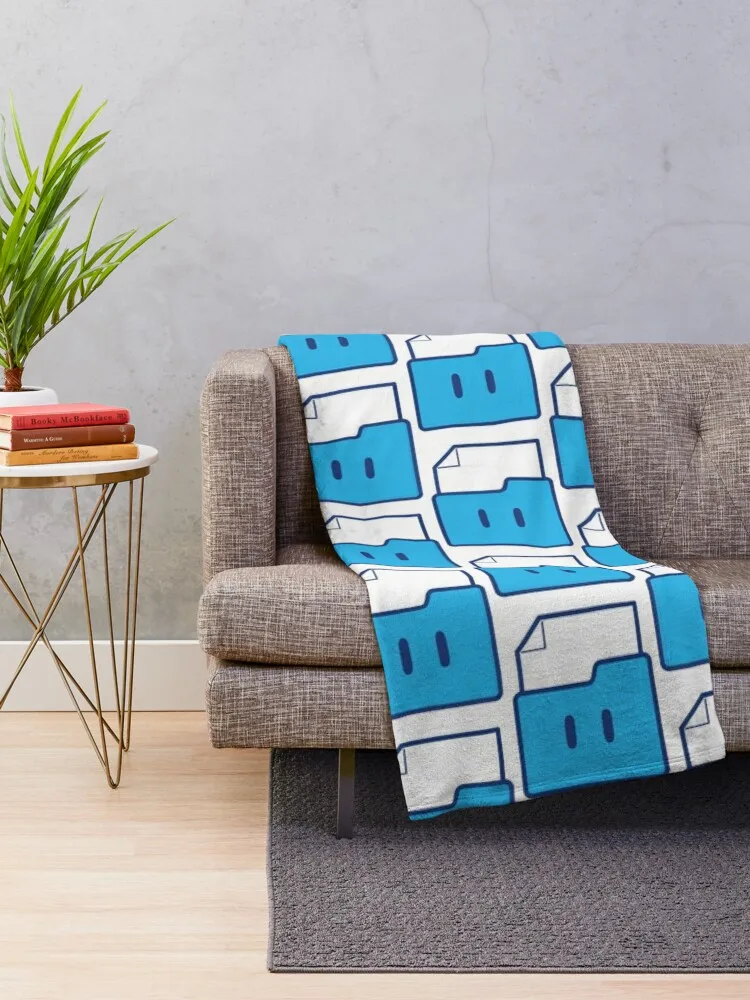 Folder (Blue Ver.) Throw Blanket Blankets Sofas Of Decoration Sofa Shaggy Blankets