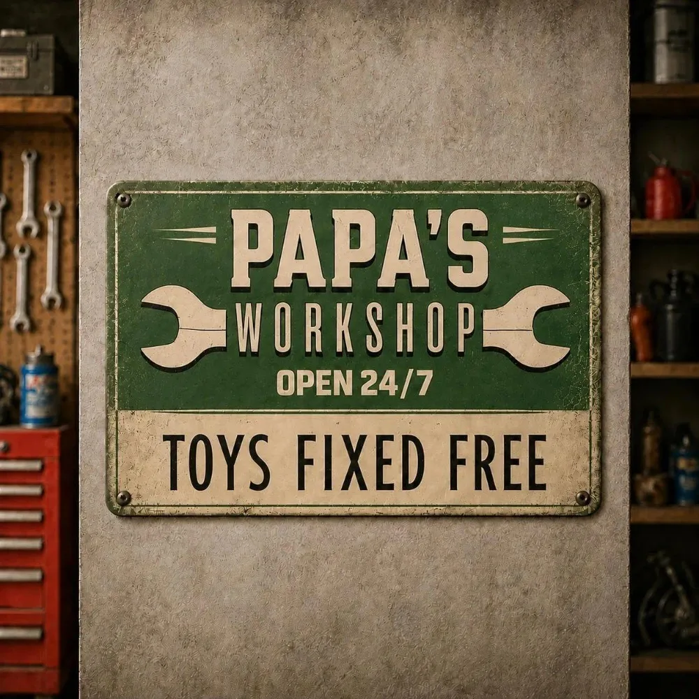 1pc Customizable Green Workshop Metal Plaque, Personalized Vintage Distressed Wall Decor for Garage Workshop (Decor Only)