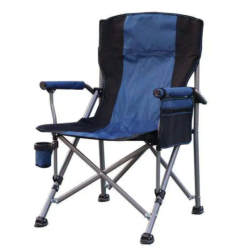 Silla de pesca plegable para exteriores, sillón portátil con respaldo para acampar