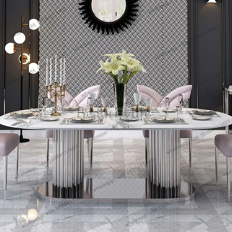 PG rock slab household dining table light luxury rectangular dining table modern simple dining table