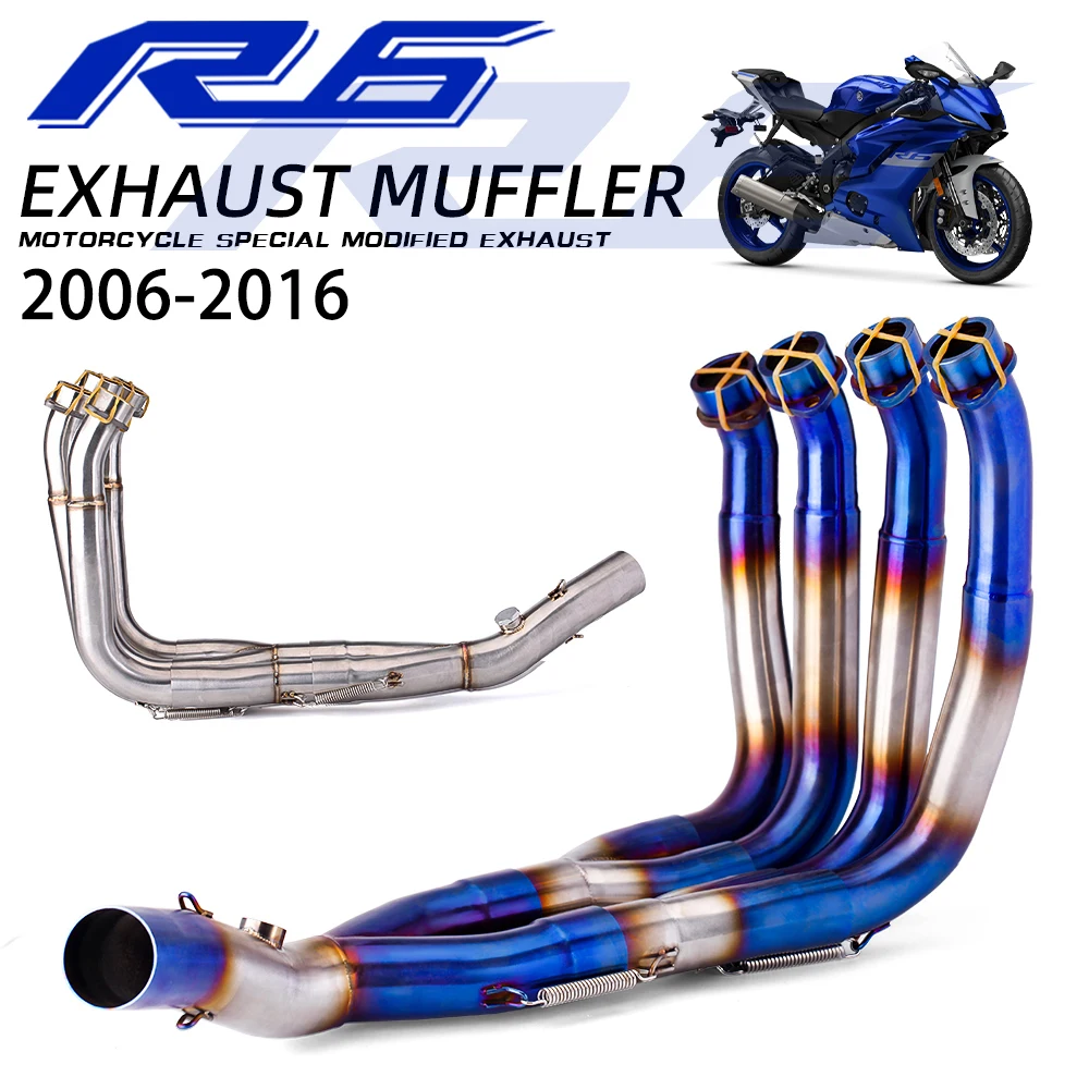 Motorcycle Escape System Manifold Stainless 51mm Sport Racing Bottom Exhaust Header Pipe Kit For YAMAHA YZF R6 2006-2016