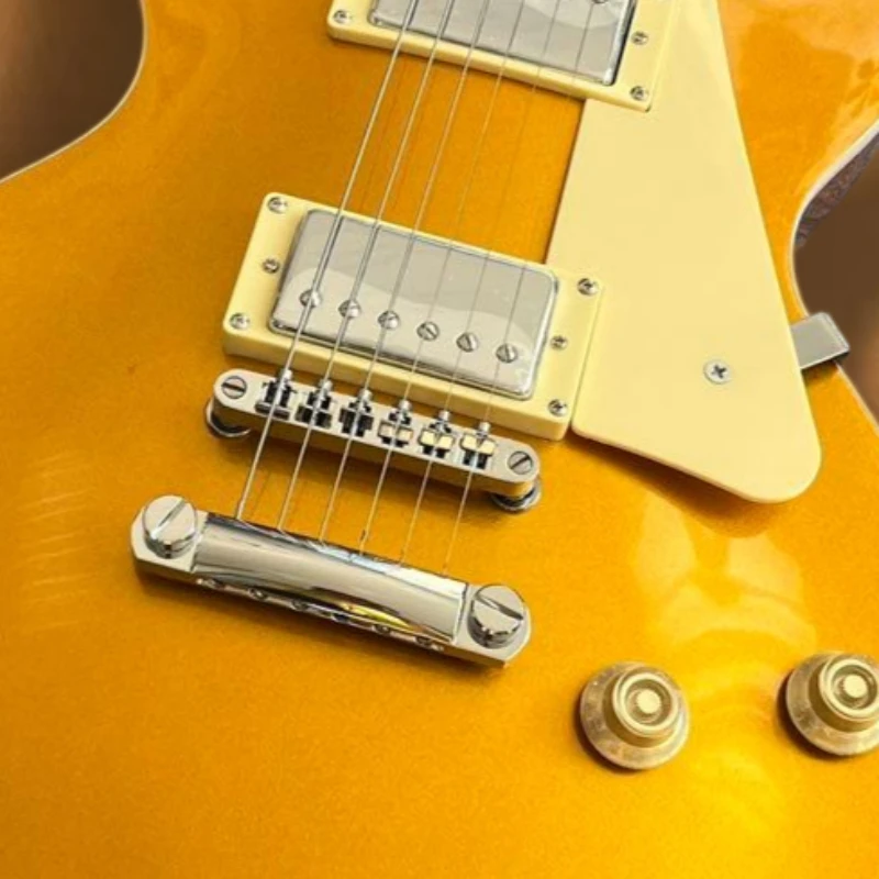 LPS Electric Guitar Front Gold Powder Back Transparent Yellow HH Hard Rock Selected Hot Selling Item Free Shipping