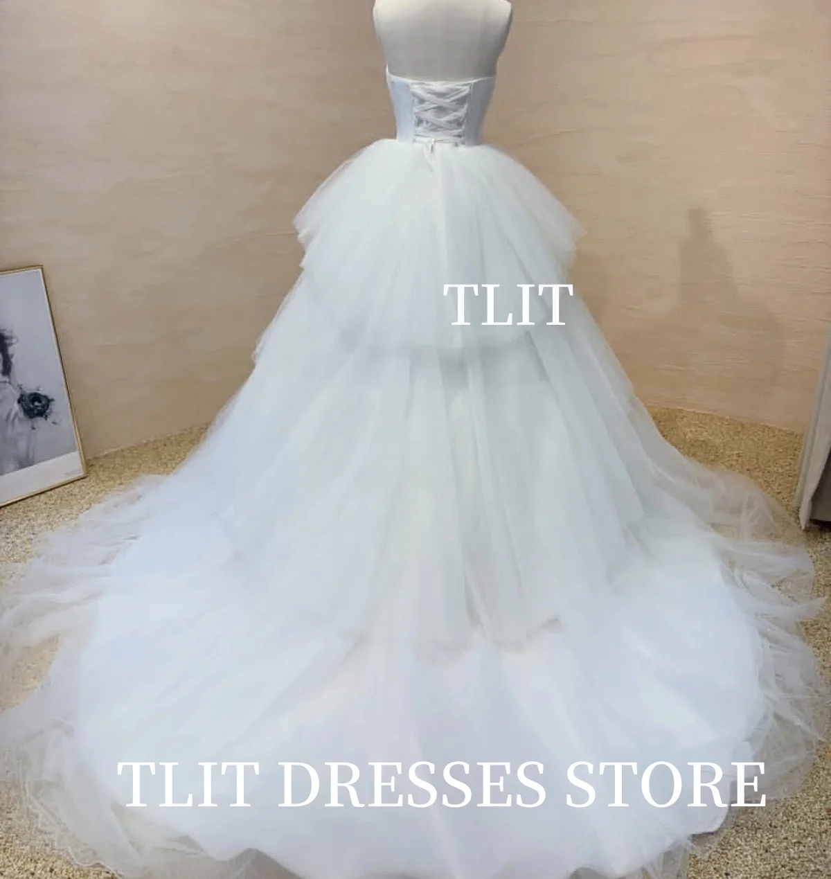 TLIT Elegantes Brautkleid aus Seidensatin und Tüll  яanke Gia Criss-Cross Sweetheart A-Linie Korea Brautkleid Fotoshooting Individuell gestaltet