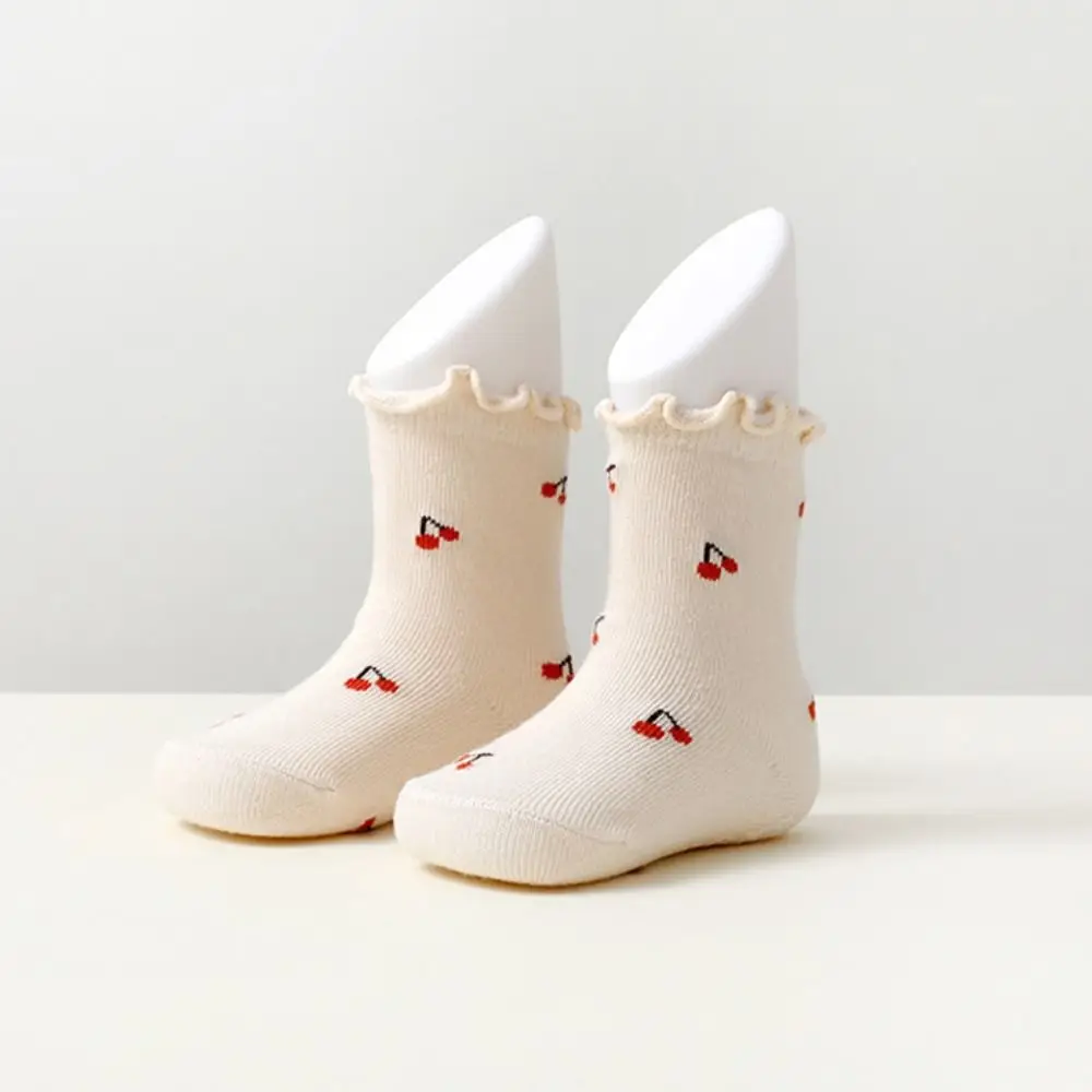 5Pairs Fashion Flower Baby Cotton Socks Pleated Autumn Spring Toddle Short Tube Socks Cute Breathable Kids Cartoon Socks Newborn