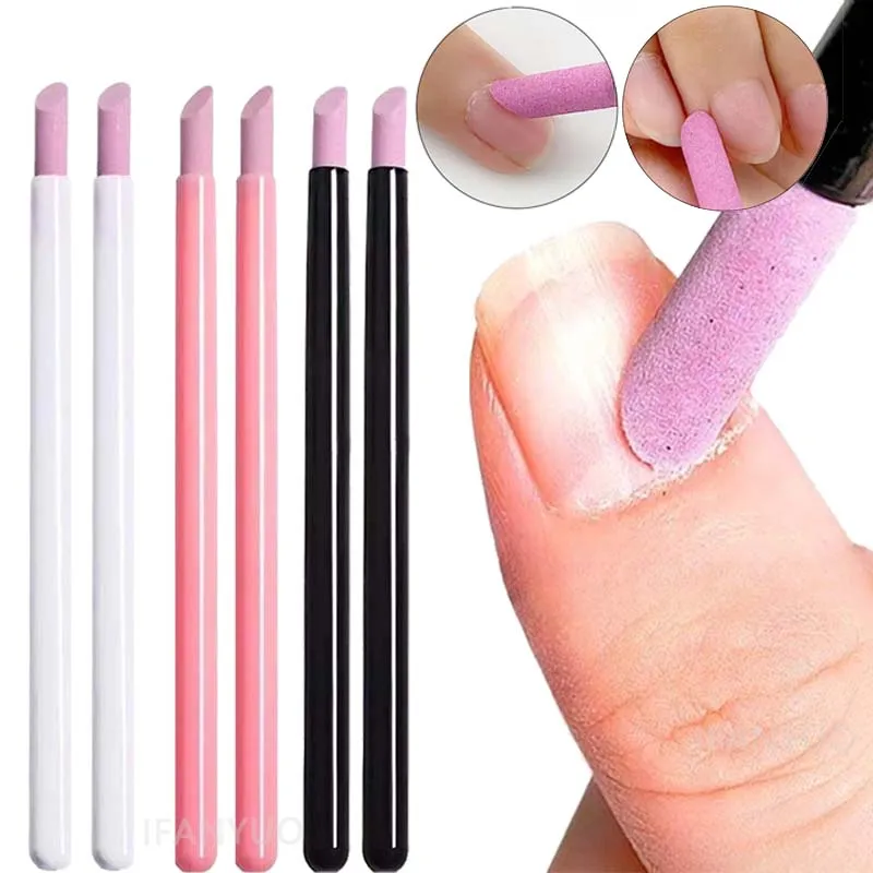 1/6PC Nail Art Quartz Grinding Pen Nail Cuticle Rod Dead Skin Remover UV Gel Polish Manicure Stick Nails Files Accessories Tools