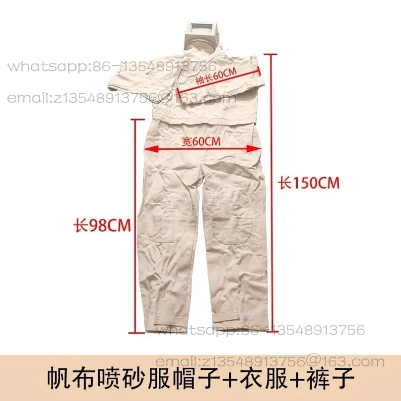 Canvas One Size Sandblasting Protection Full Body Coating Dust-proof Pants Helmet