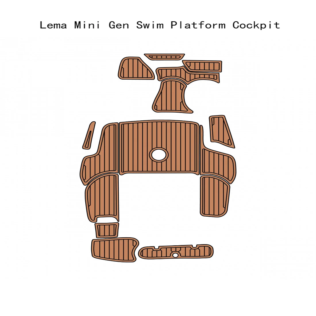 

Lema Mini Gen Swim Platform Cockpit Boat EVA Faux Teak Deck Floor Pad