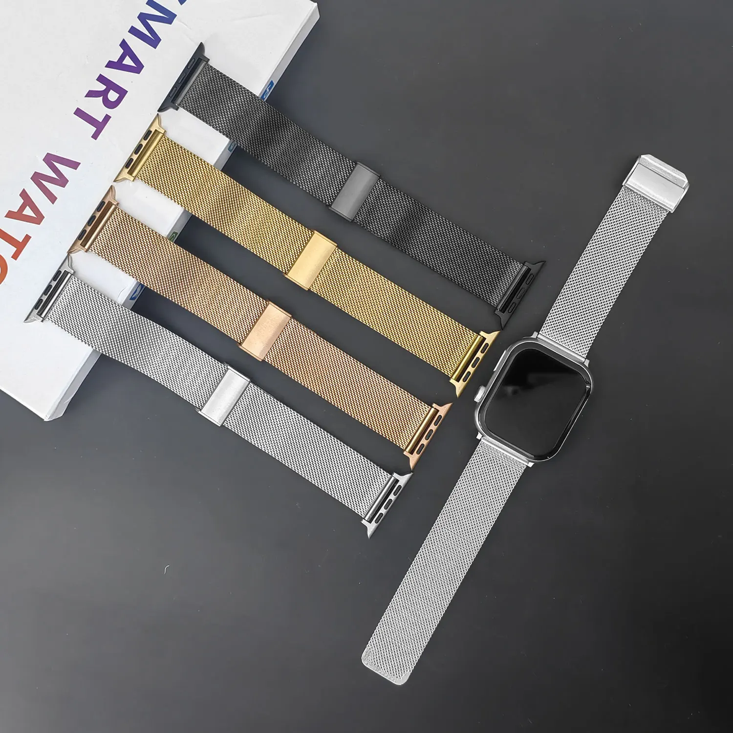 Milanaise-Loop-Band für Apple Watch Ultra 9 8 7 65SE 45 mm 49 mm 44/41/40 mm Metall-Magnetarmband mit doppeltem Abschnitt IWatch 10 46 mm 42 mm