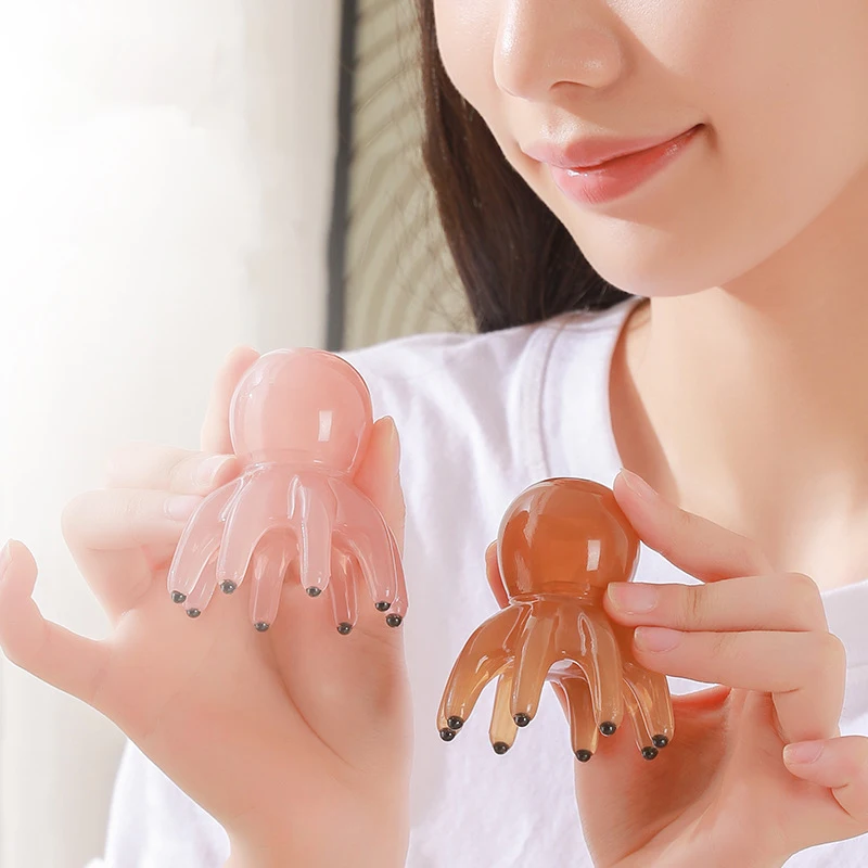 

Jade Octopus Comb Scalp Gua Sha Resin Device 8Claws Therapy Relaxation Tool Portable Hair Care BodyMassage