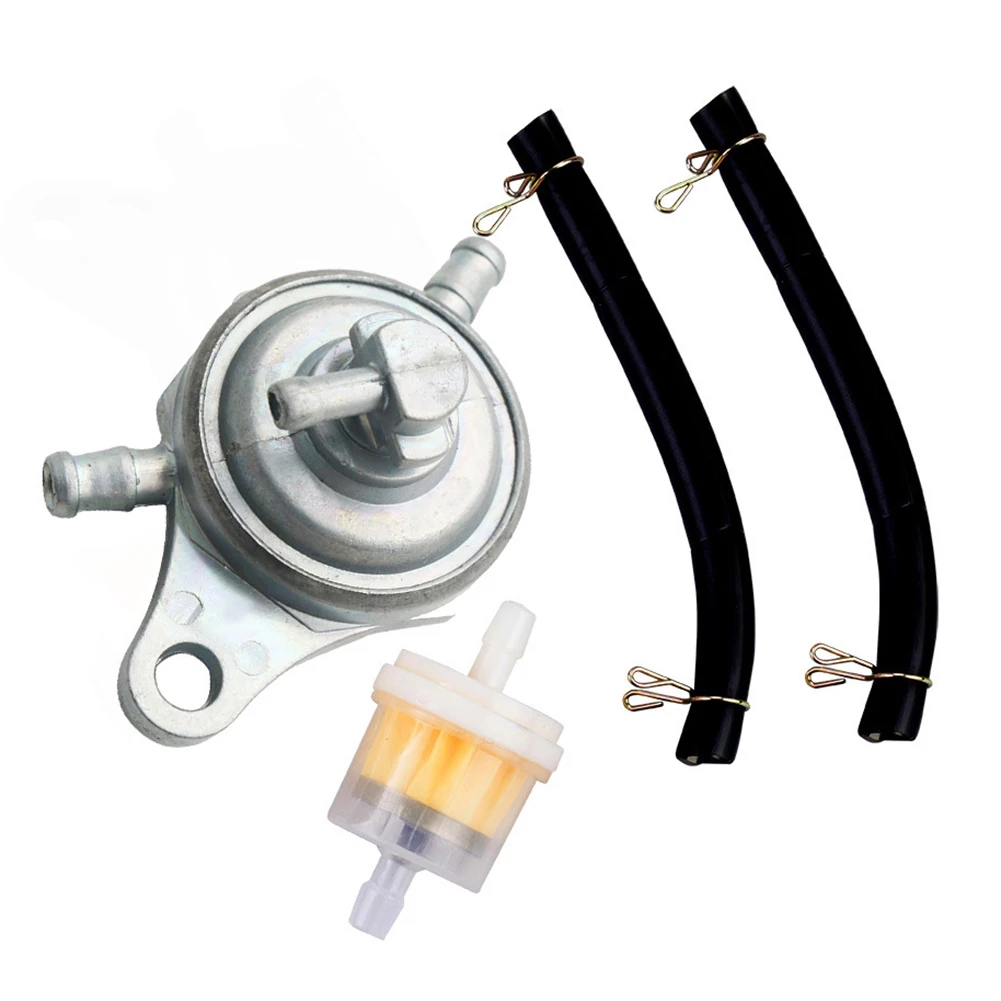 Motorcycle and ATV 3way Fuel Pump Petcock Oil Tank Switch Hose Tube Filter Kit for GY6 50 150cc Replacement Part