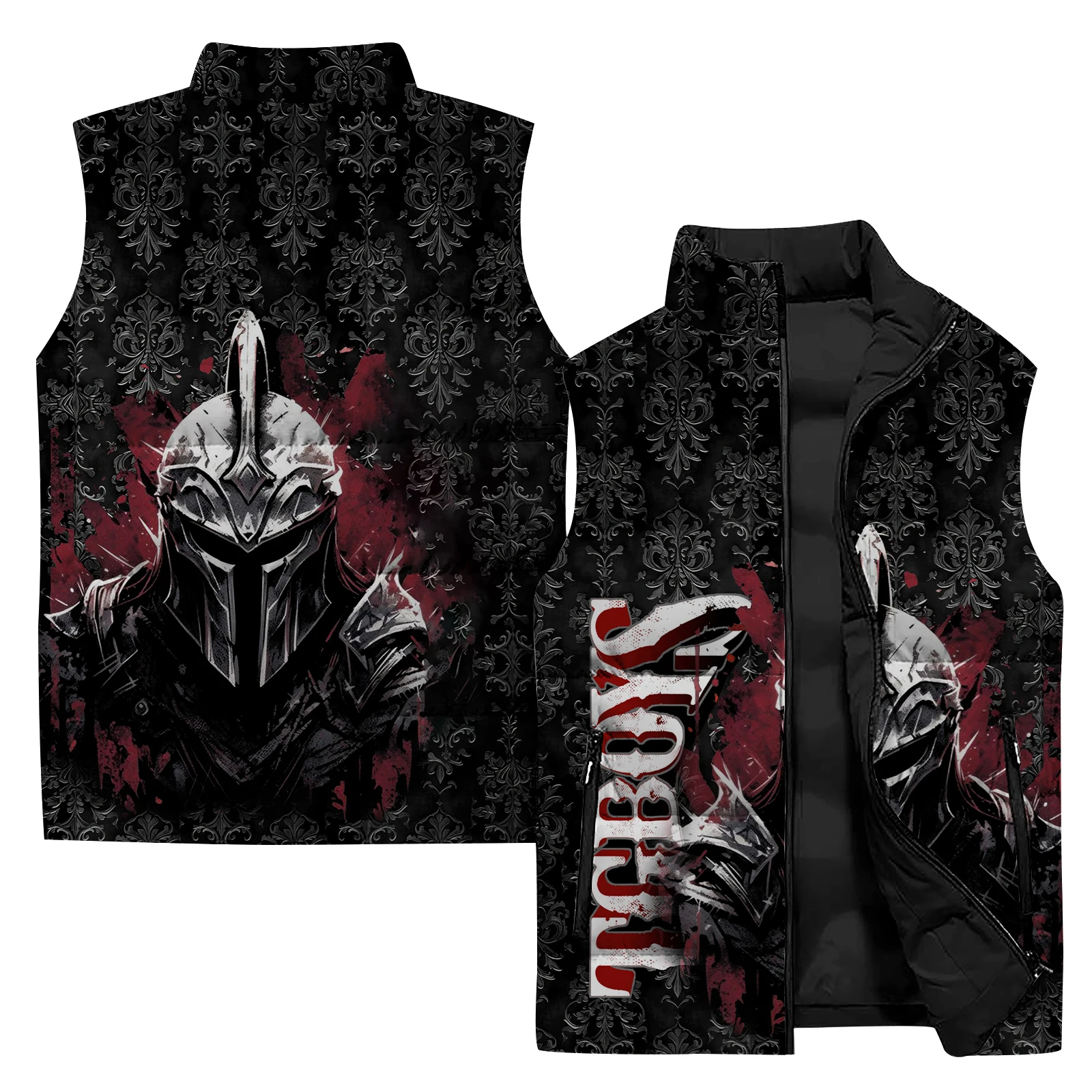 Cold Protection and Comfort Men\'s Vests Man Add Cotton and Thicken Cold Wind Vest Trend Warrior 3D Digital Printing Clothing