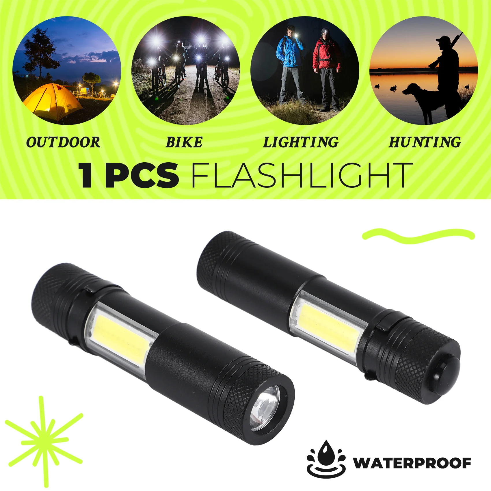 Nueva Mini linterna LED Q5 de aluminio portátil XPE y COB luz de trabajo linterna potente linterna con bolígrafo 4 modos de uso 14500 o AA