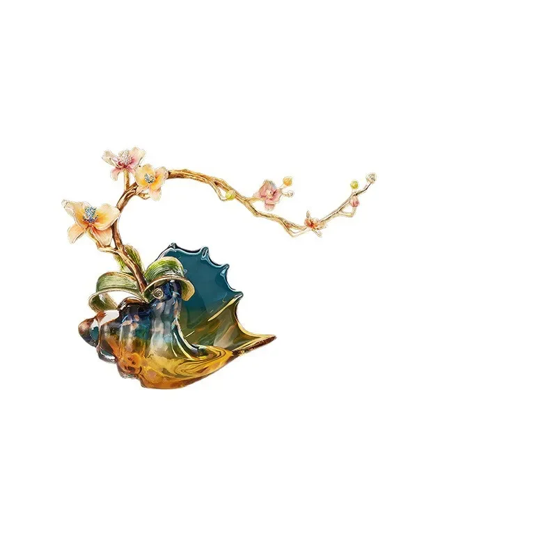 New Chinese conch glaze, high-end decorative ornaments, living room creativity, enamel colored glass ornaments