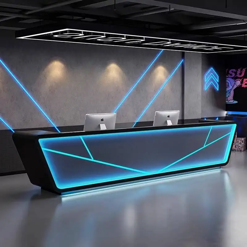Hotels Storage Reception Desks Orange Checkout Drawers Classic Reception Desks Corner Luxury Mostrador Recepcion Furniture