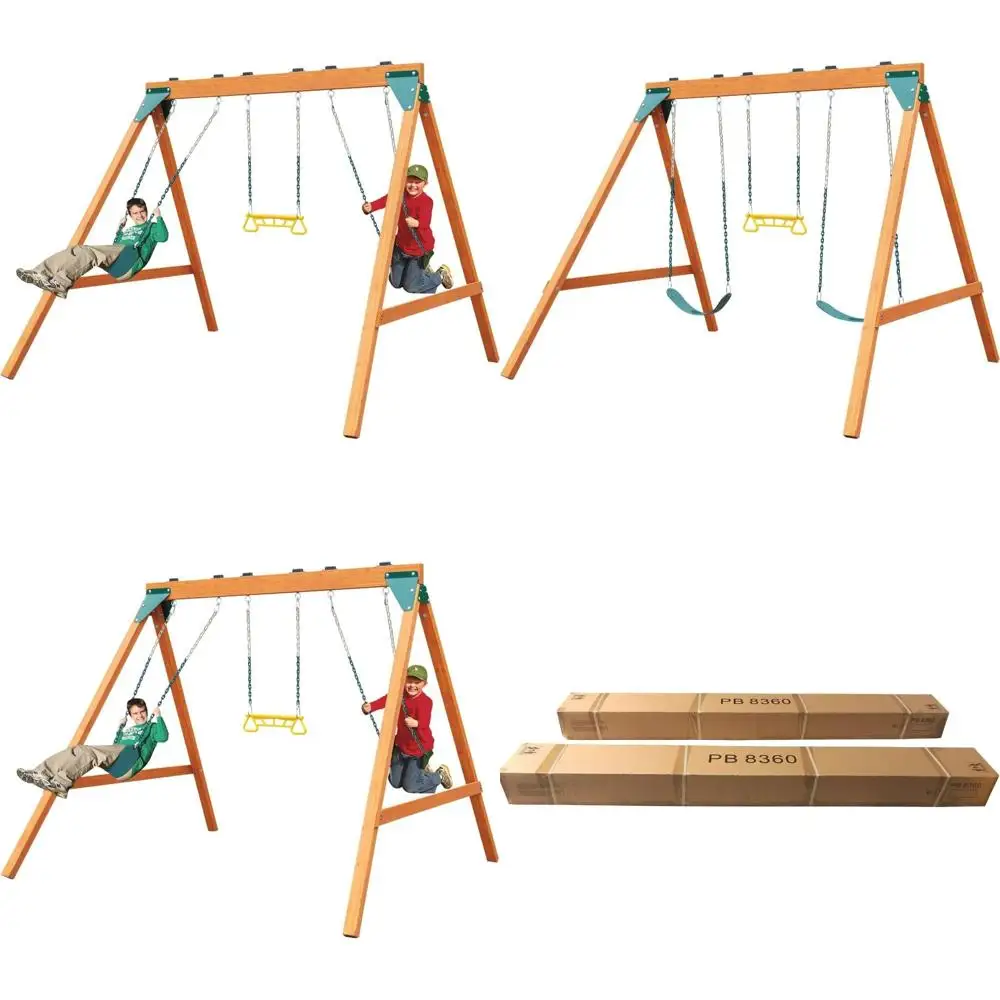 

PB 8360 Ranger Wooden Swing Set with Swings, Brown (Exclusive)