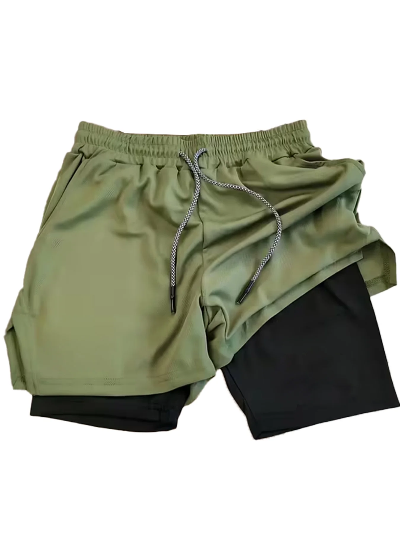 Summer sports versatile double layer men\'s shorts everyday casual quick-drying sports shorts men